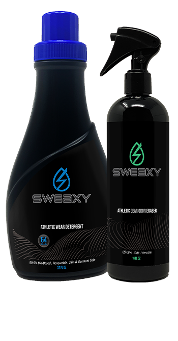  Sweaxy Laundry Detergent & Deodorizing Spray Set laundry, detergent, safe, workout clothes, odor remover, odor eliminator, exercise gear, sweat removal, clean,